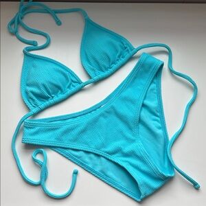 Pacifica Pool Blue Bikini, light blue two piece, Sunsets size small blue bikini